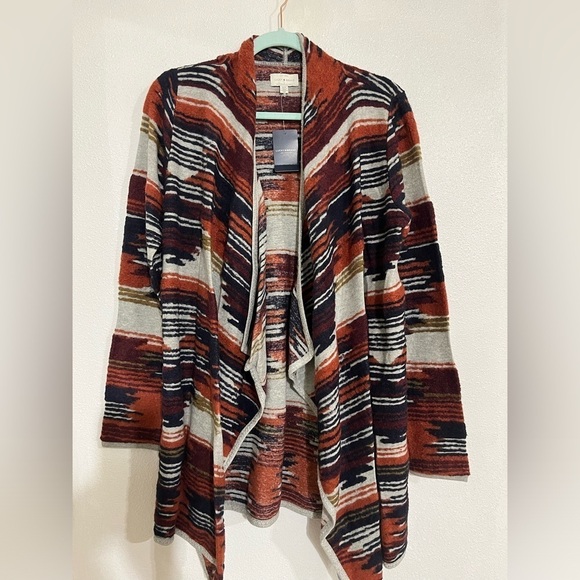 Lucky brand open waterfall cardigan NWT size M western southwest pattern - Picture 2 of 6